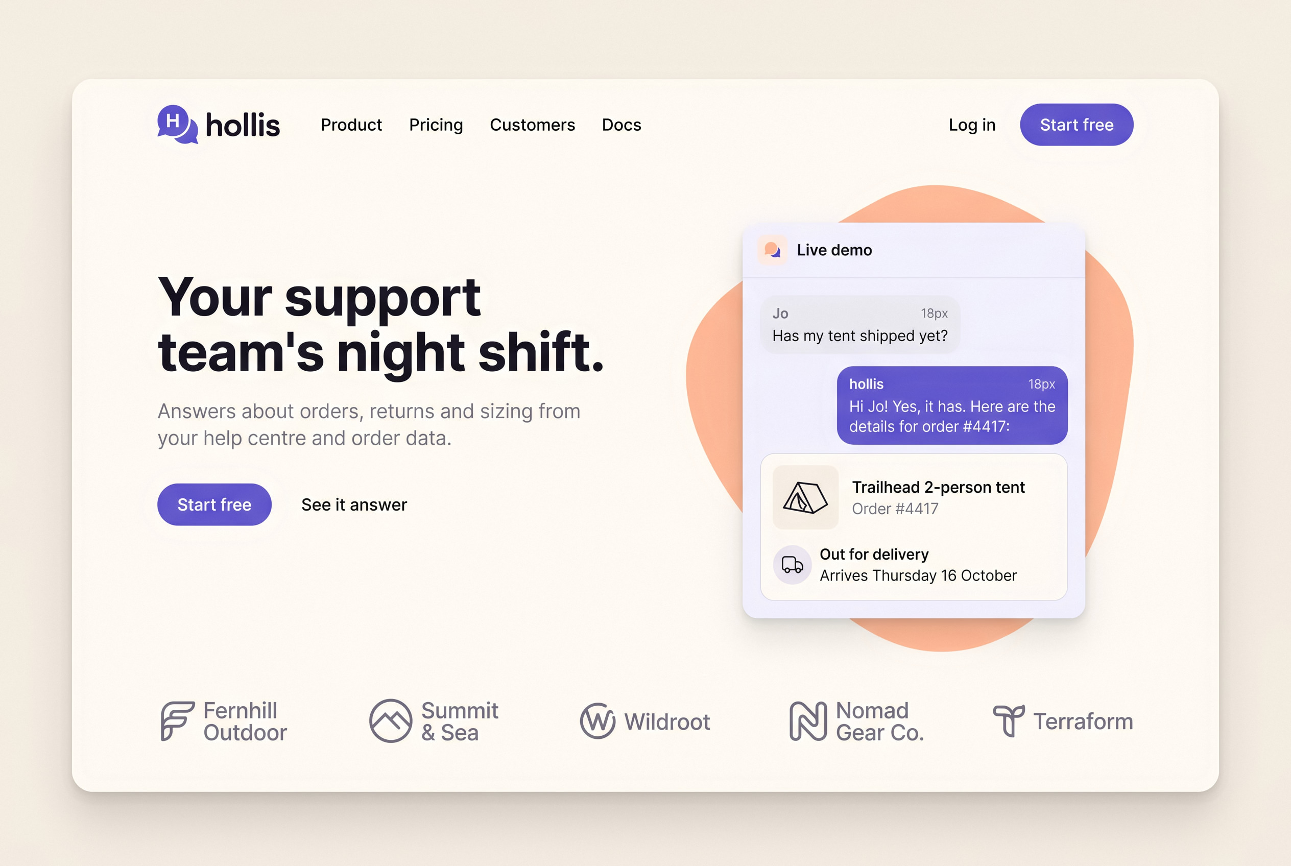 Ask it anything, on the homepage
