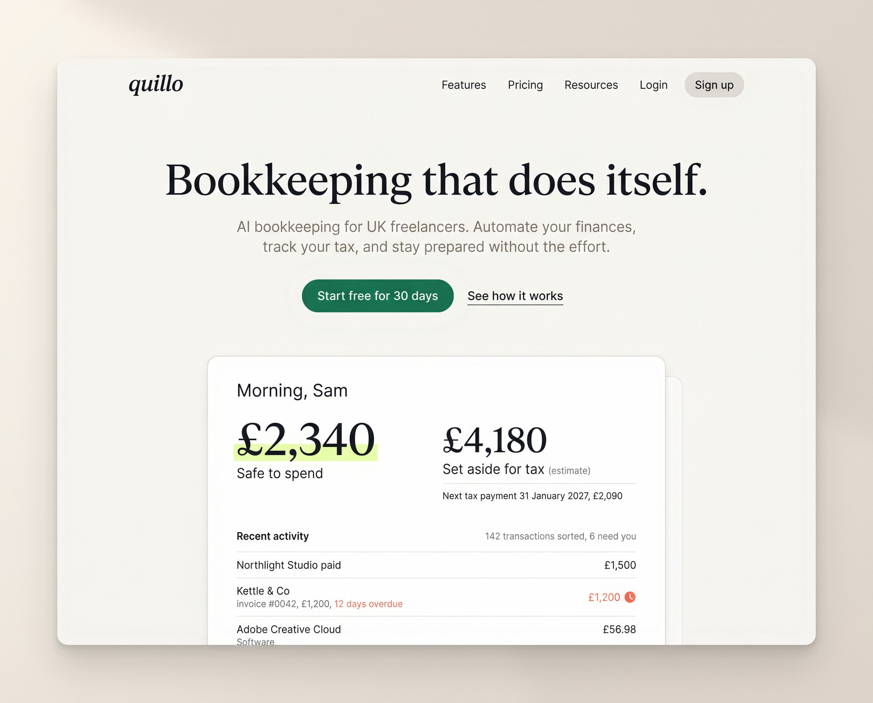 Two numbers on the homepage