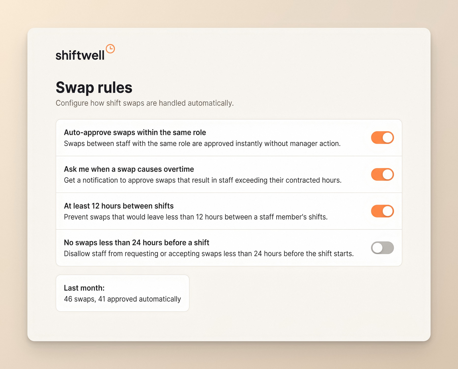 Swaps that approve themselves