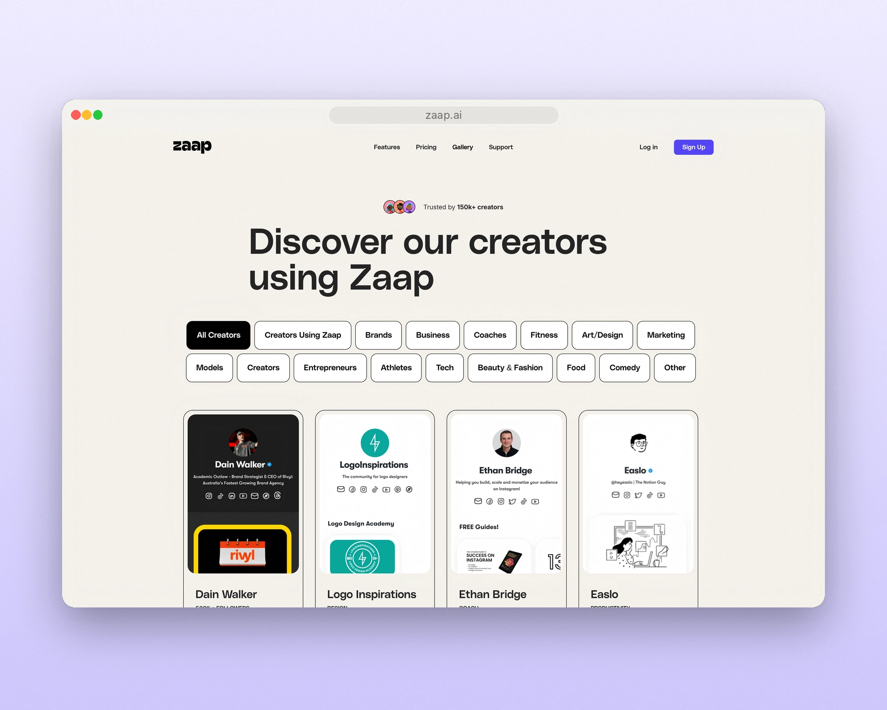 Zaap: Pages built on Zaap
