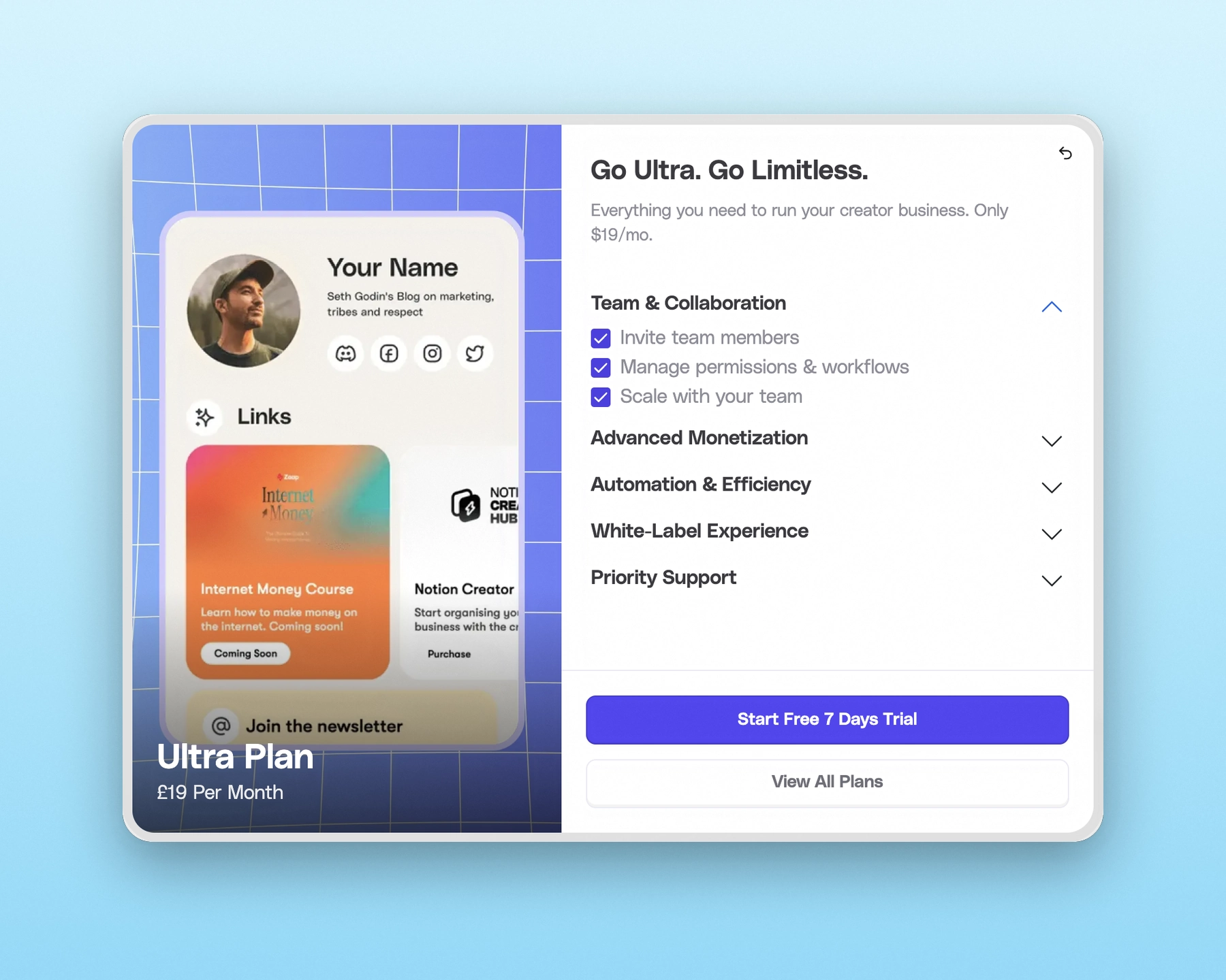 Zaap: Upgrades inside the app